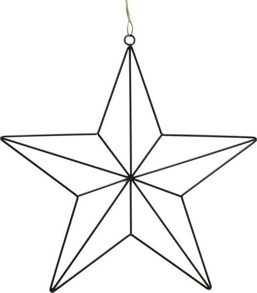 Černá železná vánoční dekorace ve tvaru hvězdy