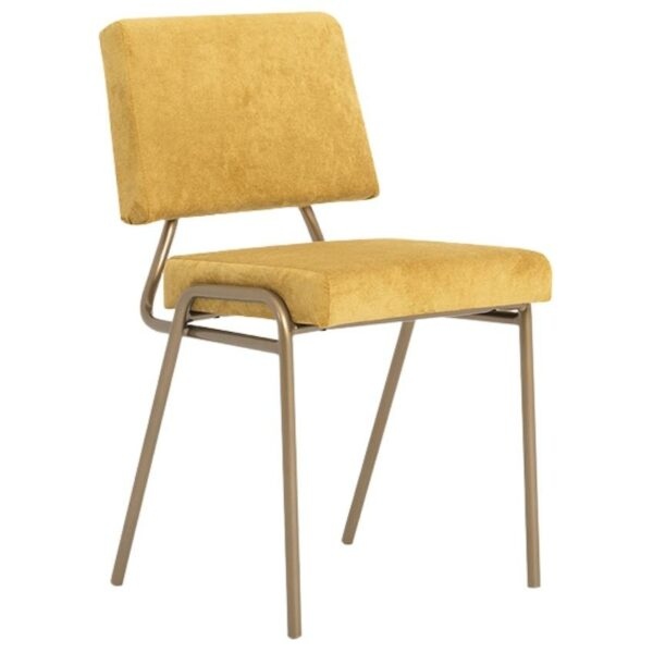 Nordic Design Žlutá látková jídelní židle