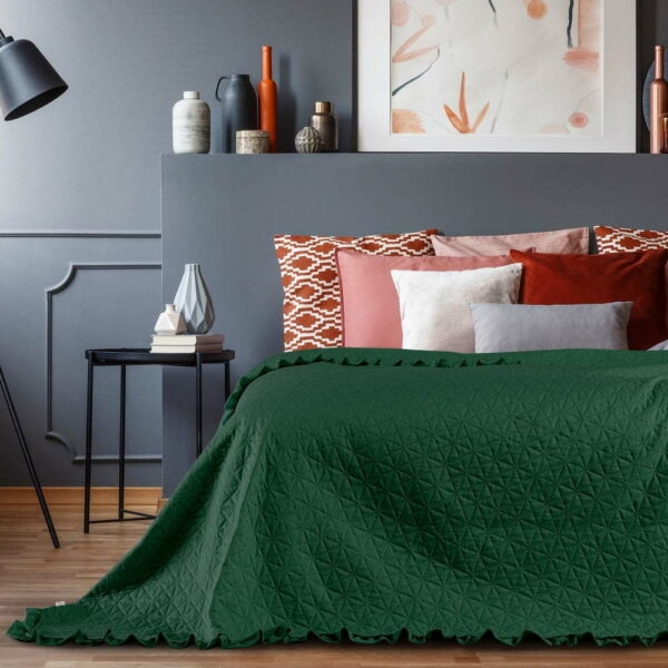 Zelený přehoz přes postel AmeliaHome