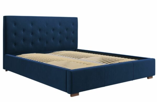 Královsky modrá sametová postel MICADONI SERI 140 x
