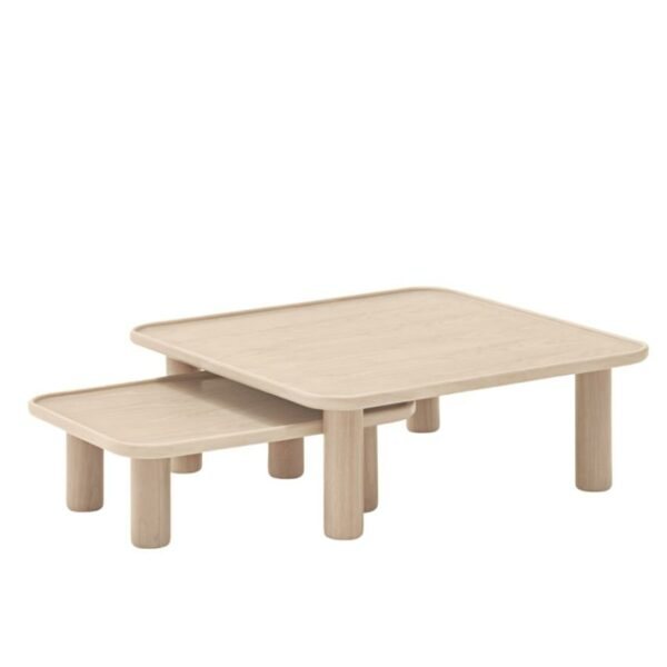 Přírodní dřevěný set konferenčních stolků Teulat Nest 79/49 x