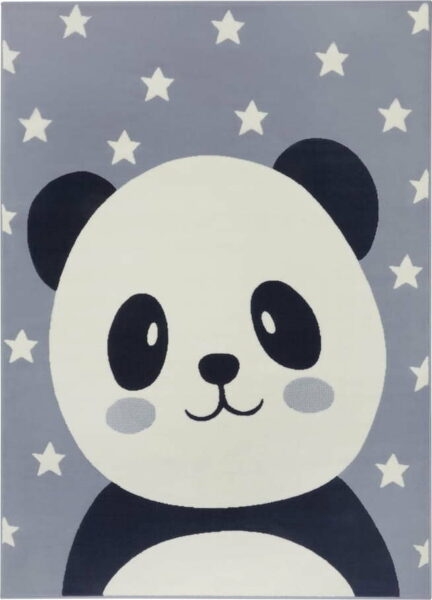 Šedý dětský koberec 170x120 cm Panda
