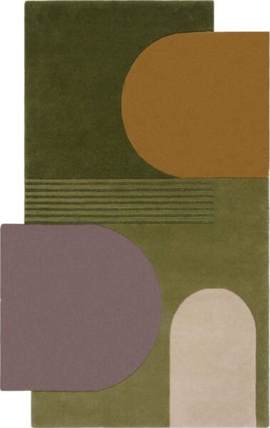 Zelený vlněný koberec 240x150 cm Lozenge