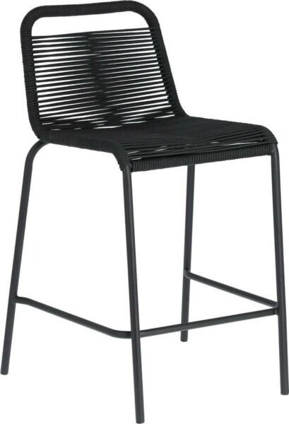 Černá barová židle s ocelovou konstrukcí Kave
