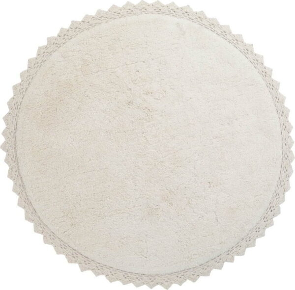 Krémově bílý ručně vyrobený bavlněný koberec