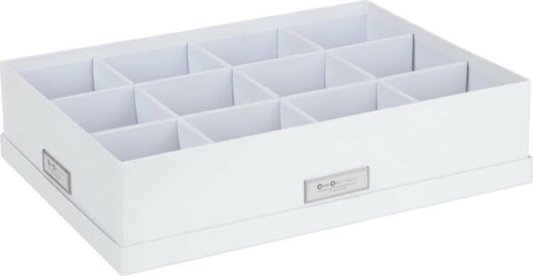 Bílý úložný box s 12 přihrádkami Bigso Box of