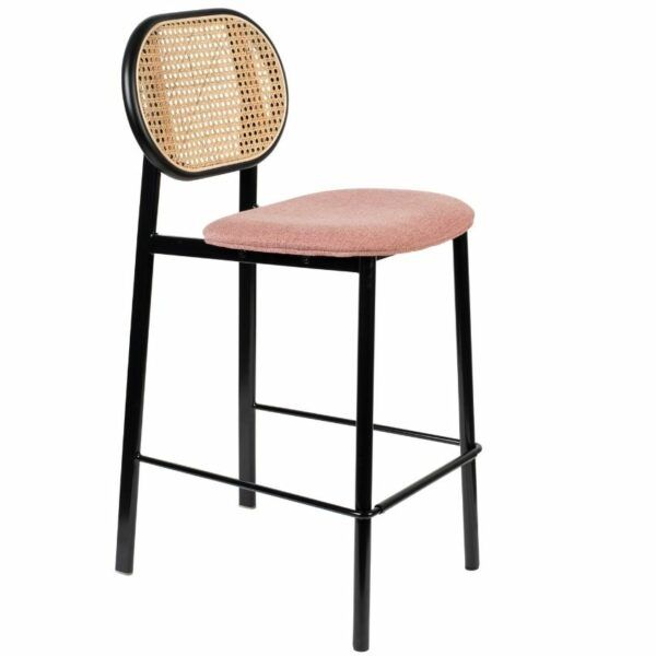 Růžová látková barová židle ZUIVER SPIKE 65