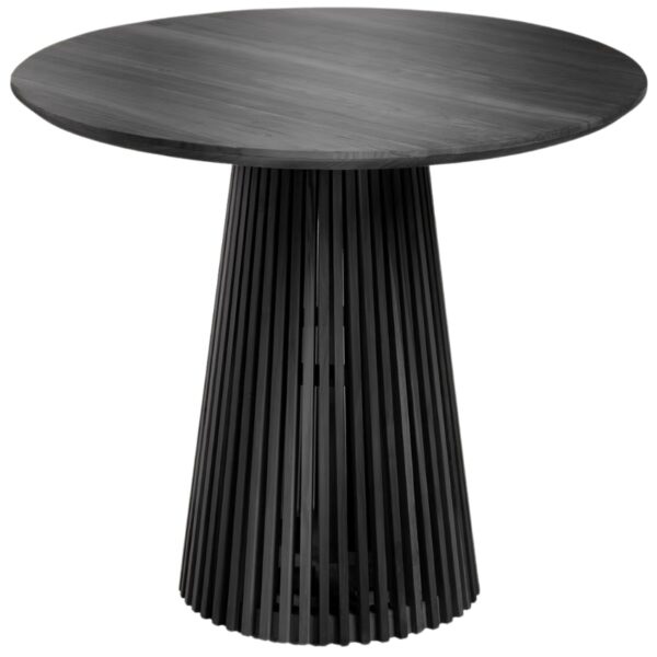 Černý dřevěný kulatý jídelní stůl Kave