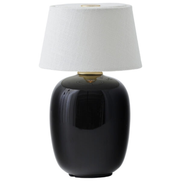 Černá keramická přenosná mini stolní lampa