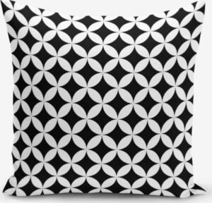 Černo-bílý povlak na polštář s příměsí bavlny Minimalist Cushion Covers