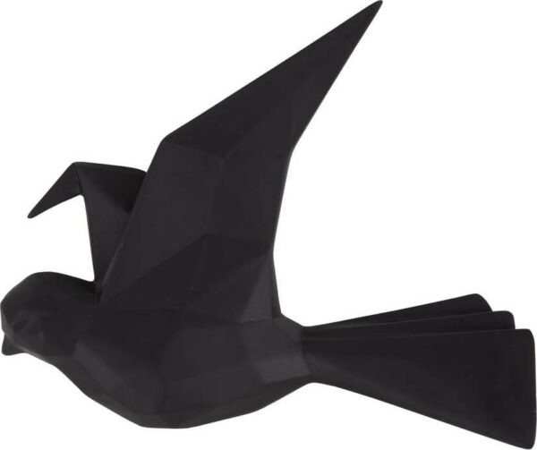 Černý nástěnný věšák ve tvaru ptáčka PT