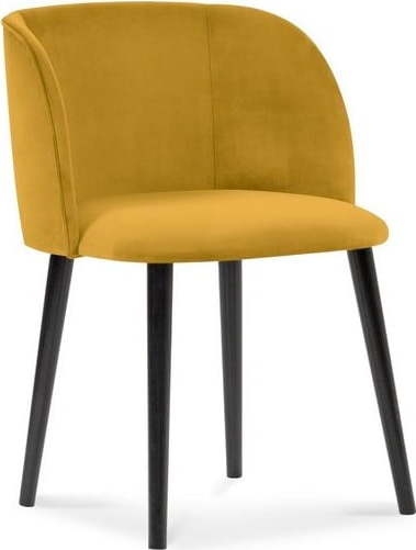 Žlutá jídelní židle se sametovým potahem Windsor
