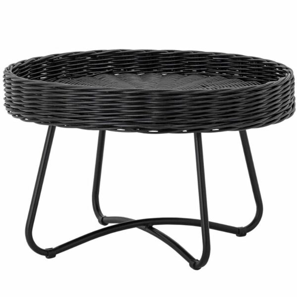 Černý ratanový konferenční stolek Bloomingville