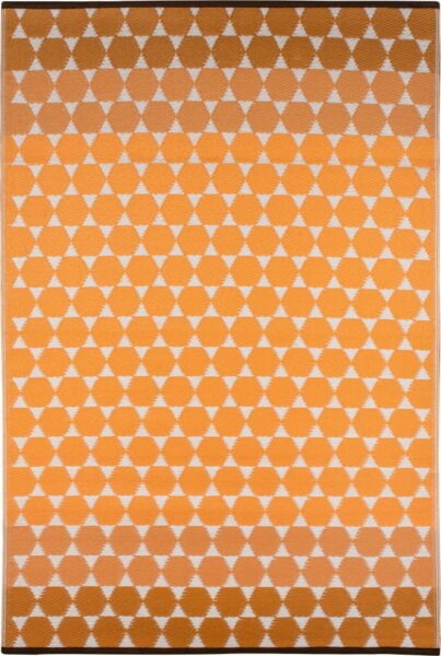 Oranžový venkovní koberec Green Decore Hexagon