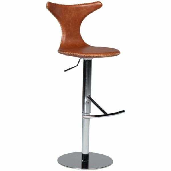 ​​​​​Dan-Form Hnědá kožená barová židle DAN-FORM