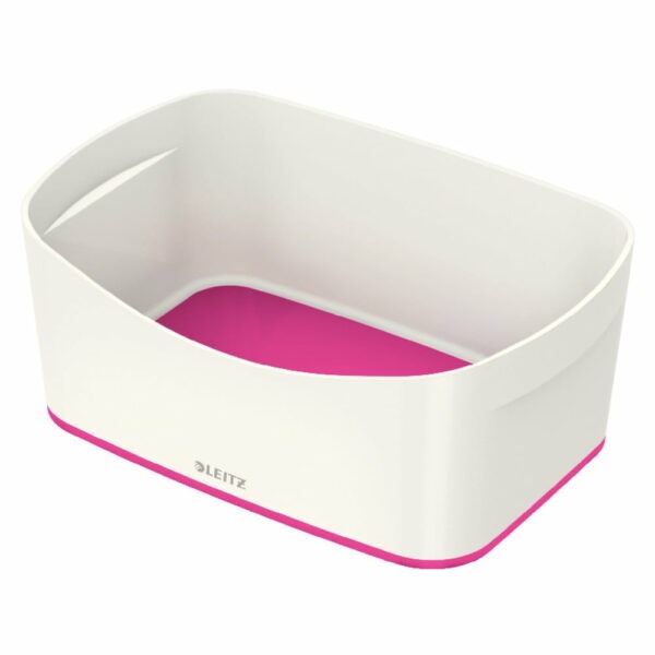 Bílo-růžový plastový úložný box MyBox -