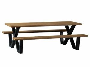Hoorns Dřevěný zahradní stůl s lavicemi Tabelo