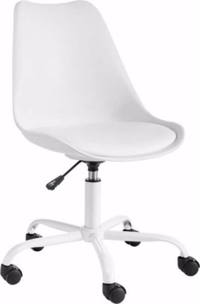 Bílá nastavitelná kancelářská židle