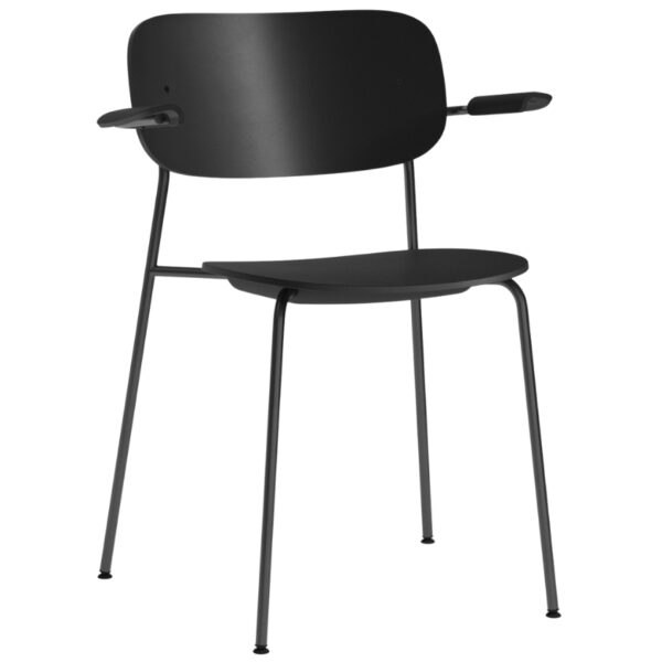 Černá plastová jídelní židle MENU