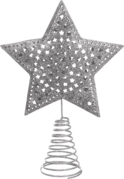 Hvězda na vánoční strom ve stříbrné