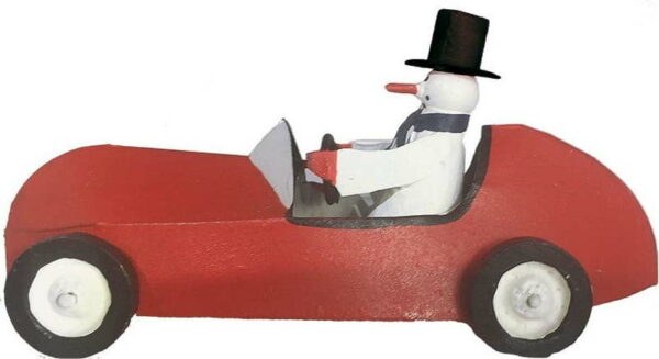 Vánoční figurka Snowman in Sportscar