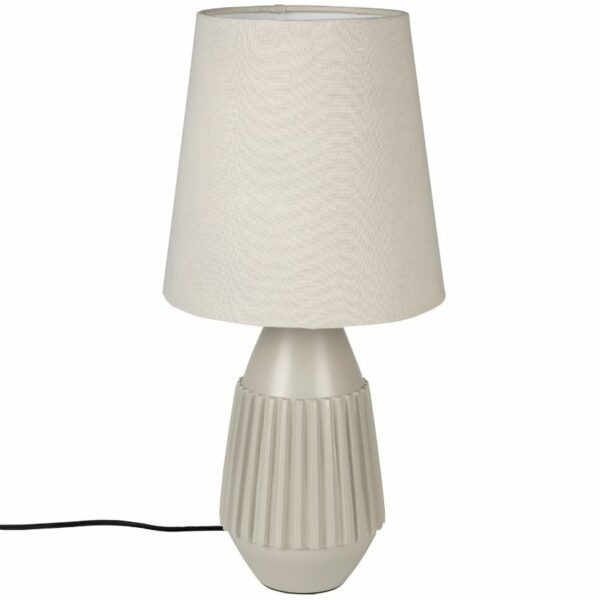 White Label Béžová kovová stolní lampa WLL