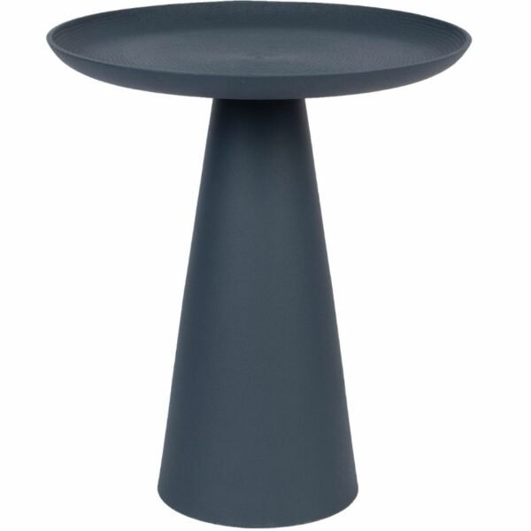 White Label Tmavě modrý kovový odkládací stolek