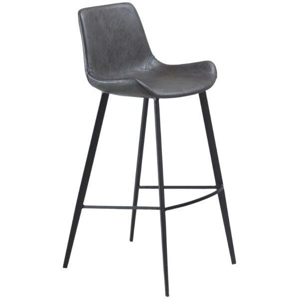 ​​​​​Dan-Form Tmavě šedá koženková barová židle