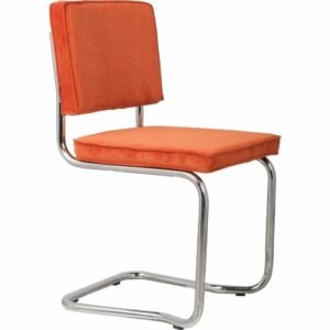 Oranžová manšestrová jídelní židle ZUIVER