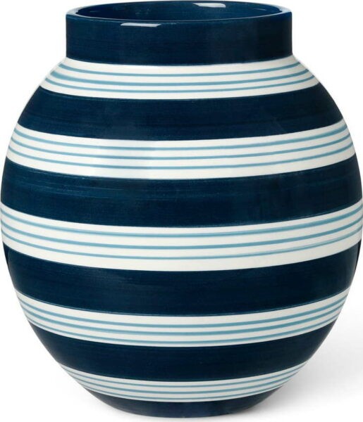 Tmavě modro-bílá keramická váza Kähler Design