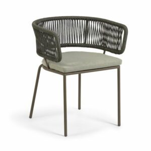 Zahradní židle s ocelovou konstrukcí a zeleným