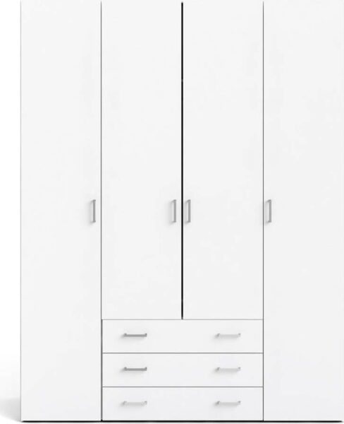 Bílá šatní skříň 154x200 cm