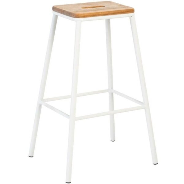 Bílá dřevěná barová židle Somcasa