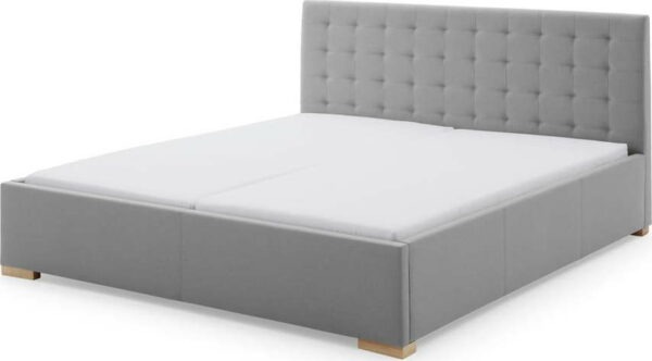 Šedá čalouněná dvoulůžková postel 180x200 cm