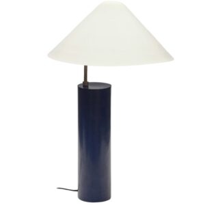 Modro bílá kovová stolní lampa Kave