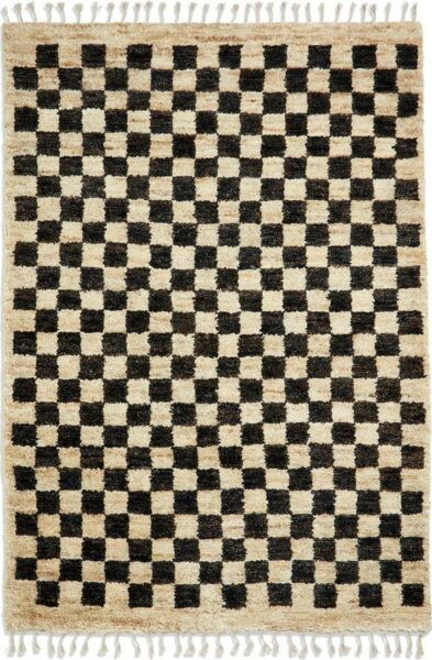 Černý/v přírodní barvě koberec 170x120 cm
