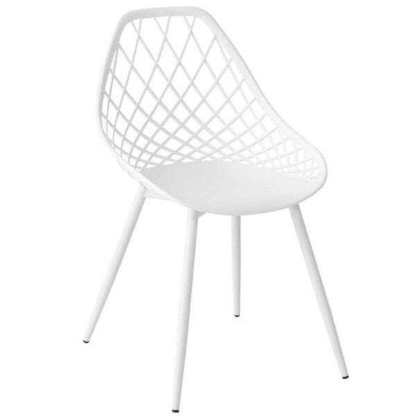 Bílá plastová jídelní židle Somcasa