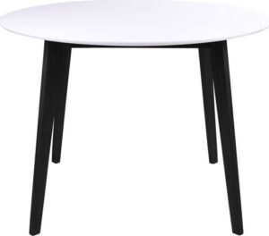 Jídelní stůl s bílou deskou a černýma nohama z