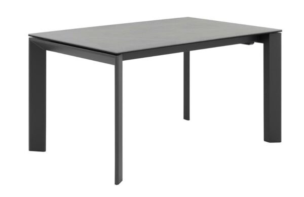 Světle šedý keramický rozkládací jídelní stůl Somcasa Tamara 160/240