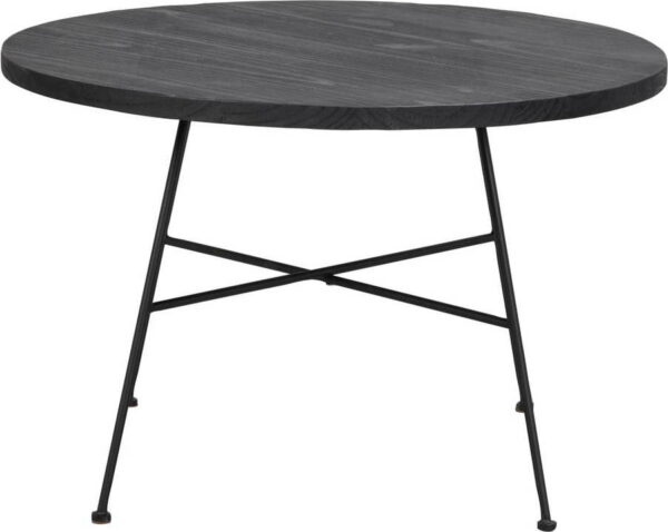 Černý konferenční stolek s deskou z borovicového dřeva