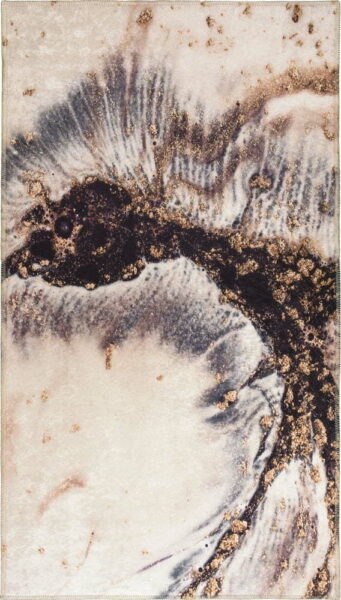 Krémovo-hnědý pratelný koberec 150x80 cm