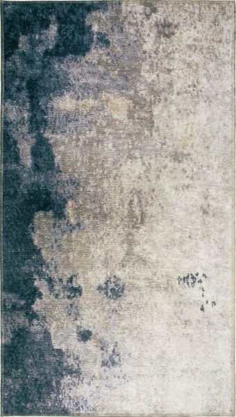 Modro-krémový pratelný koberec 80x50 cm