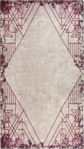 Červeno-krémový pratelný koberec běhoun 200x80