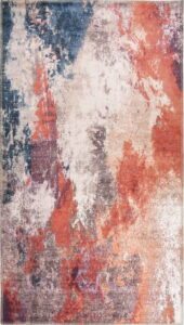 Červeno-modrý pratelný koberec běhoun 200x80