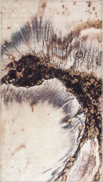 Krémovo-hnědý pratelný koberec běhoun 200x80
