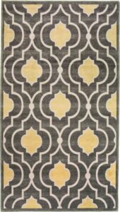 Žluto-šedý pratelný koberec 80x50 cm