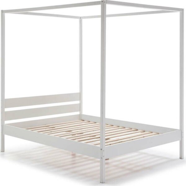 Bílá dřevěná postel Marckeric