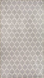 Světle šedo-krémový pratelný koberec 150x80