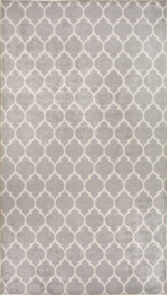 Světle šedo-krémový pratelný koberec