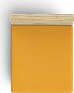 Žluté napínací bavlněné prostěradlo 140x190